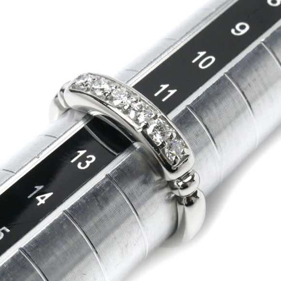 CELINE Pt900 Platinum Ring Diamond 0.32ct 6.2g Size 6 - Picture 6 of 7